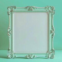 Elegant interior mockup showcasing a wooden framed poster on a minimalist white wall, adorned with greenery