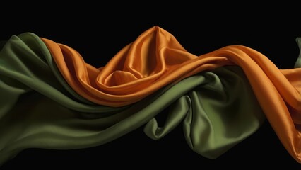 A vibrant and textured image of the Irish flag, showcasing the three colors: green, white, and orange. The fabric is draped and flowing, creating a dynamic and visually appealing composition