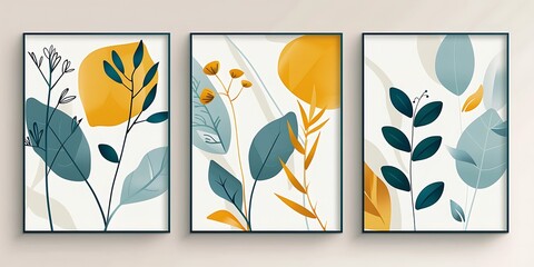 abstract background of art illustration framed in minimalism style swirl free form curve and line set on wall,