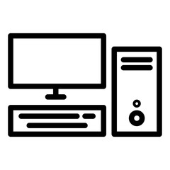 computer, pc, personal computer, hardware outline icon