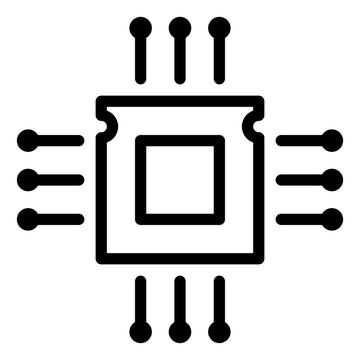 black cpu chip icon clip art preview