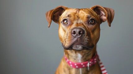 Obraz premium Patriotic Pup: Funny Dog in American Flag Hat & Tie, Happy 4th of July! 