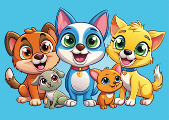 Cute Cartoon Vector Characters 