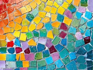 Decoration Colorful glass mosaic art and abstract wall background. with copy space image. 