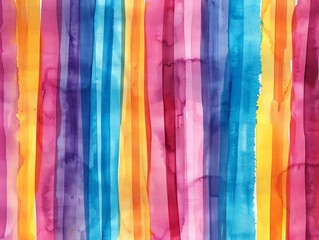 Watercolor rainbow background with abstract stripes