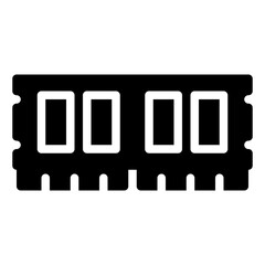 ram, memory, chip, computer, hardware solid or glyph icon