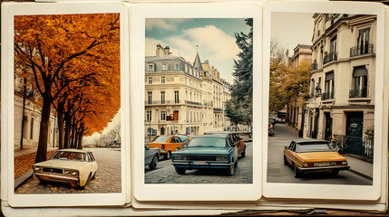 Vintage Photo Album: European City Street Scenes in Autumn