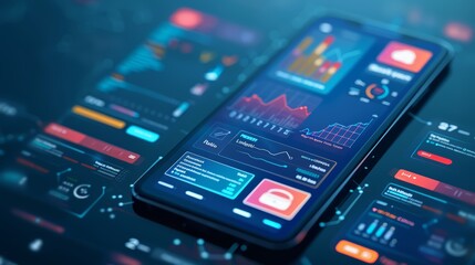 Mobile Phone with Data Analytics Dashboard