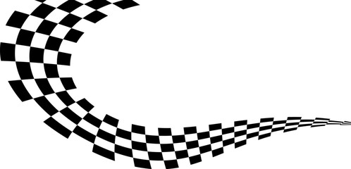 Race flag background. Checkered flag. Black and white checker. Start and finish flag. Automotive graphics. Race motorsport concept. Vector illustration