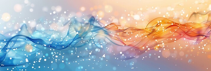 a simple abstract graphic for an IT company to be used as a header and footer on a business cover page, data streams.