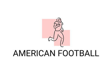 Fototapeta premium American football sport vector line icon. American football player. sport pictogram, vector illustration.