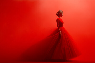 Fototapeta premium woman in a red dress