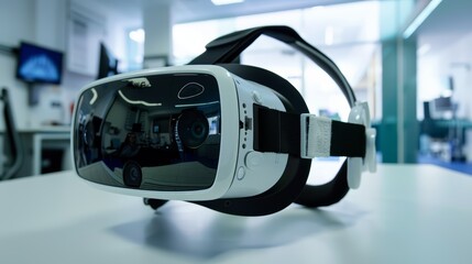 Virtual Reality Headset on White Table