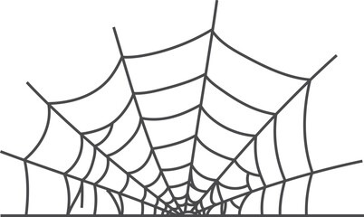 Spider web silhouette. Arachnid thread. Creepy decoration