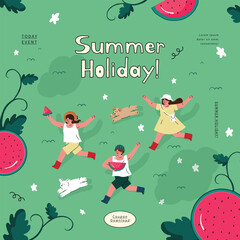 people on summer vacation. vector illustration.