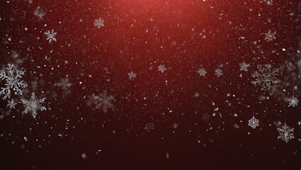 Red christmas banner with snowflakes