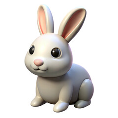 Obraz premium Rabbit 3d cartoon style illustration