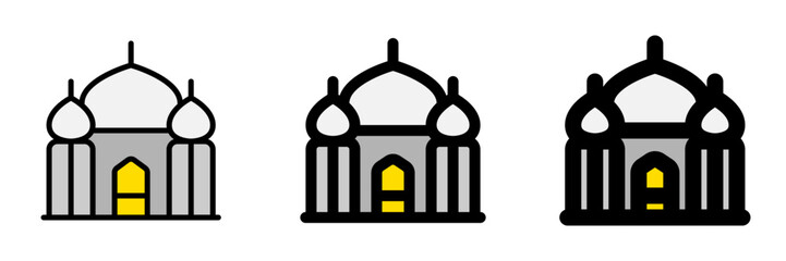 Obraz premium Editable mosque vector icon. Landmark, monument, middle east, religious, building, architecture. Part of a big icon set family. Perfect for web and app interfaces, presentations, infographics, etc