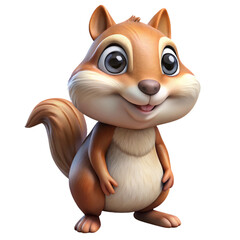 Fototapeta premium Chipmunk 3d cartoon style illustration
