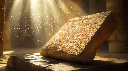 A breathtaking image of a rare, Sumerian clay tablet.