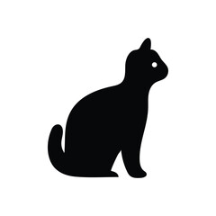 cat flat icon black