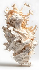 Abstract Sculpture of a Man's Face and Body.