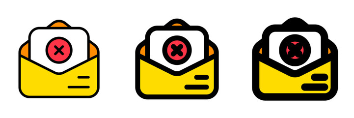 Editable rejected, denied, job application letter, applicant, job vacancy vector icon. Work, office. Part of a big icon set family. Perfect for web and app interfaces, presentations, infographics, etc