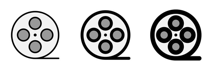 Editable film reel, movie roll vector icon. Movie, cinema, entertainment. Part of a big icon set family. Perfect for web and app interfaces, presentations, infographics, etc