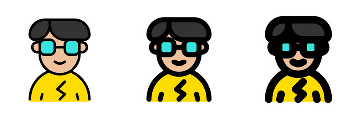 Editable person with bowl haircut and glasses avatar vector icon. User, profile, identity, persona. Part of a big icon set family. Perfect for web and app interfaces, presentations, infographics, etc