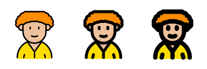 Editable person with afro hairstyle avatar vector icon. User, profile, identity, persona. Part of a big icon set family. Perfect for web and app interfaces, presentations, infographics, etc