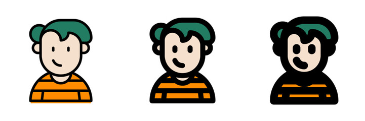 Editable college student avatar vector icon. User, profile, identity, persona. Part of a big icon set family. Perfect for web and app interfaces, presentations, infographics, etc