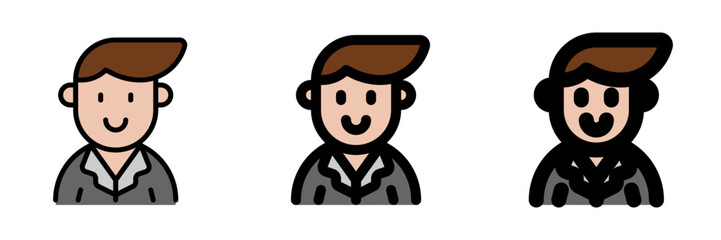 Editable business person with side comb hair avatar vector icon. User, profile, identity, persona. Part of a big icon set family. Perfect for web and app interfaces, presentations, infographics, etc