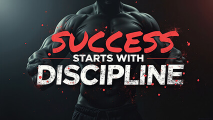 Motivational gym quote emphasizing success through discipline
