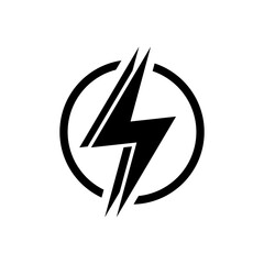 Double lightning icon isolated on white background. Thunder bolt, flash sign symbol