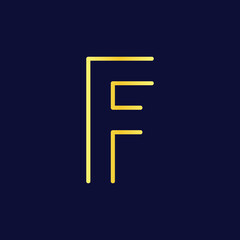 Modern Minimalist F Initial Logo in Gold