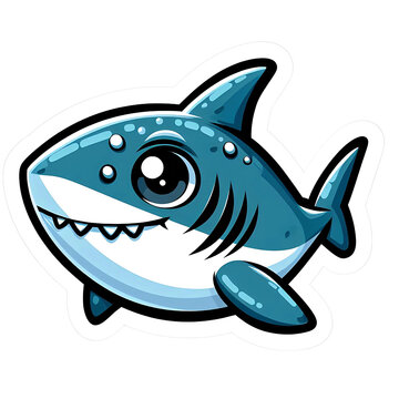 recommend clip art: A shark sea animal cartoon sticker