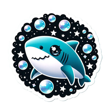 recommend clip art: A shark sea animal cartoon sticker