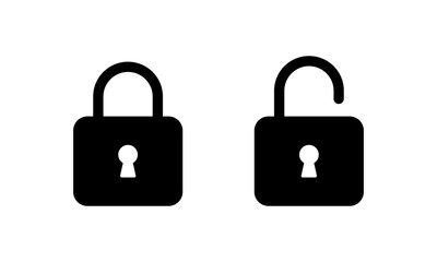 Lock and unlock icon in generic style. Padlock sign symbol