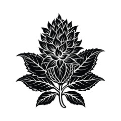 Elegant Amaranthus Flower Icon. Flat Design Vector with White Background