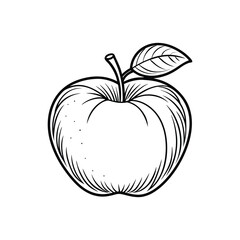The Simplicity of Fresh Apple Fruit in Line Art
