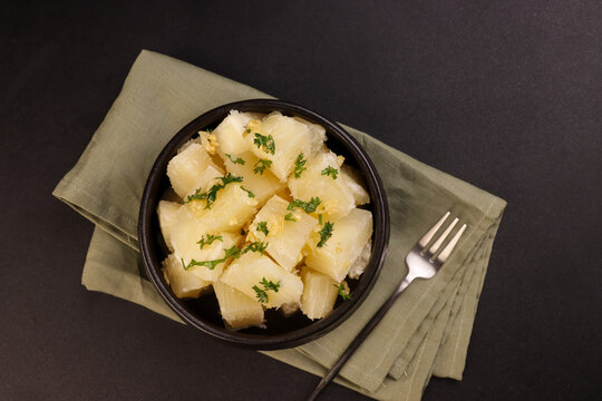Yuca Con Mojo is Popular Latin Dish That Boiled Cassava with Garlic Sauce.