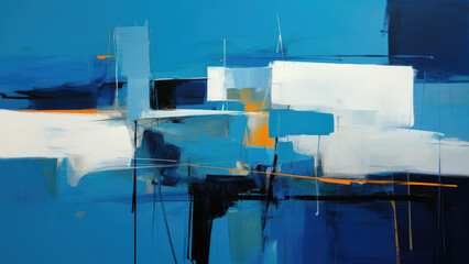 Blue and white abstract painting background texture design surface