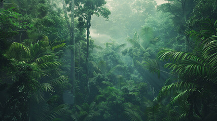 Obraz premium an image of a dense forest with a sense of mystery and wonder