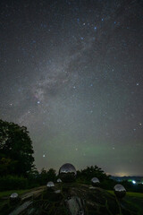 日本の岡山県吉備中央町のとても美しい星空