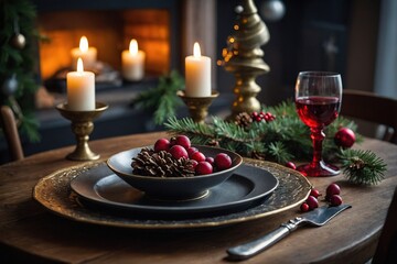 Table setting for christmas