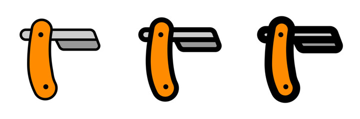 Editable straight razor vector icon. Barbershop, lifestyle, grooming. Part of a big icon set family. Perfect for web and app interfaces, presentations, infographics, etc