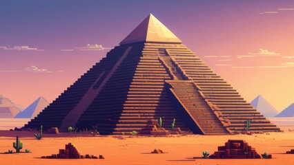 Pixel Desert Background: Pyramids in Game Design