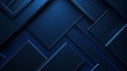 Fototapeta premium Abstract illustration featuring layered geometric shapes in dark blue tones with subtle light accents creating a modern design