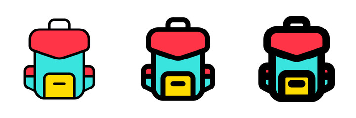Editable backpack, bag, rucksack vector icon. . School, travel, hiking, backpacking. Part of a big icon set family. Perfect for web and app interfaces, presentations, infographics, etc