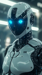 Futuristic Robot Companion, robot, futuristic, metallic, technology, ai, glowing, high-tech, companion, sleek, advanced, design